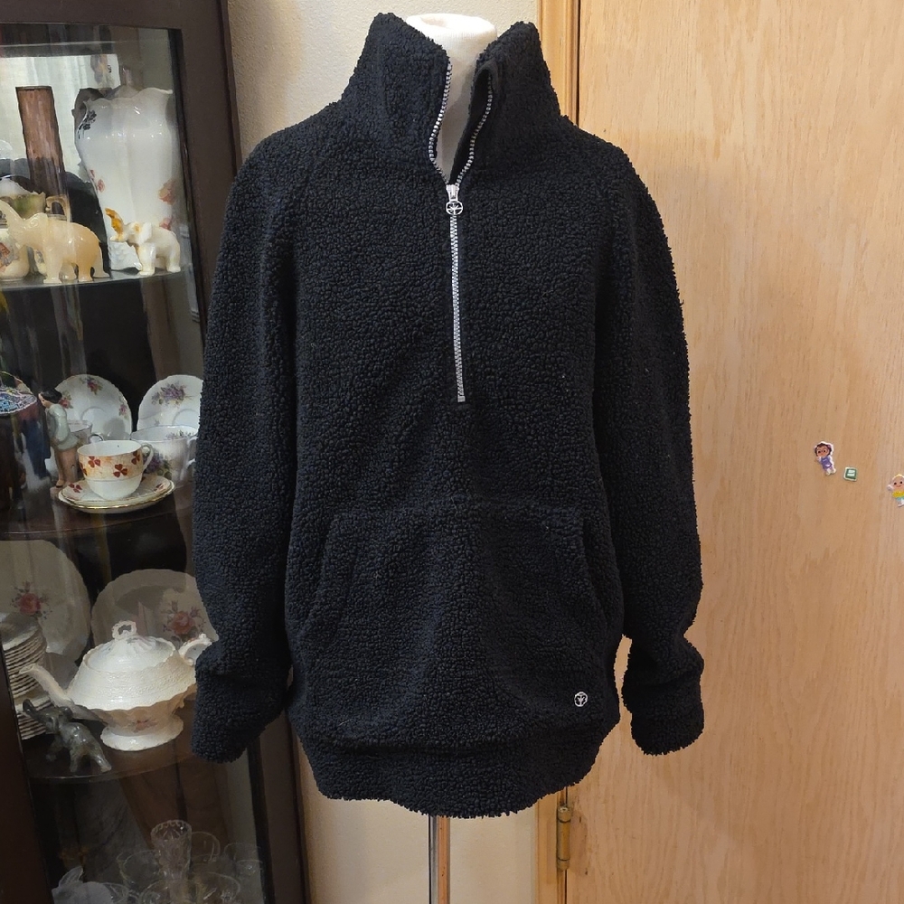 Soybu Men's Black Zip-Up Sweater